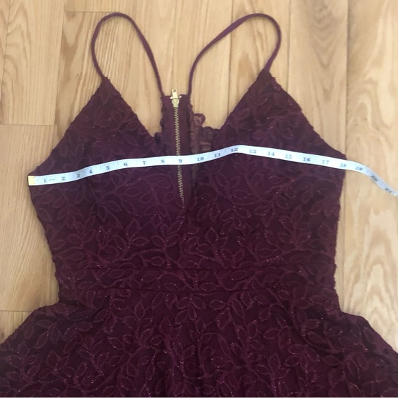 New Le Chateau sparkle lace  wine fit & flare wedding dress. - Picture 8 of 14